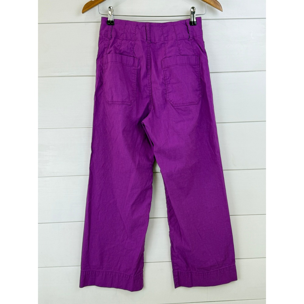Maeve Wide-Leg Cropped Pants in Bright Magenta - Picture 6 of 13